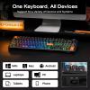 imageEPOMAKER TH108 V2 PRO Full Size Mechanical Keyboard with ScreenampKnob 10000mAh BT24Ghz Mac Modifier PBT Keycap Hot Swap RGB Gasket Wireless Gaming Keyboard for MacPC Blue Creamy JadeBlack