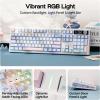 imageEPOMAKER TH108 V2 PRO Full Size Mechanical Keyboard with ScreenampKnob 10000mAh BT24Ghz Mac Modifier PBT Keycap Hot Swap RGB Gasket Wireless Gaming Keyboard for MacPC Blue Creamy JadeBlue