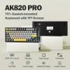 imageEPOMAKER Ajazz AK820 Pro 75 Mechanical Gaming Keyboard GasketMounted with TFT Smart Display amp Knob  Mix 18m Coiled USB Cable