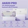 imageEPOMAKER Ajazz AK820 Pro 75 Mechanical Gaming Keyboard GasketMounted with TFT Smart Display amp Knob 82 Keys Nude Rosa Silent Switches USBC 24GHz RGB Backlighting