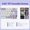 imageEPOMAKER Ajazz AK820 Pro 75 Mechanical Gaming Keyboard GasketMounted with TFT Smart Display amp Knob 82 Keys Nude Rosa Silent Switches USBC 24GHz RGB Backlighting