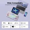 imageEPOMAKER Ajazz AK820 V2 Wireless Gaming Keyboard Glass Screen Knob Hot Swappable 24GHzUSBBT50 Gasket Creamy 75 Mechanical Keyboard for PCMacOfficeGaming Grey Yellow Coconut CreamWhite Purple  Coconut Cream