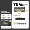 imageEPOMAKER Ajazz AK820 V2 Wireless Gaming Keyboard Glass Screen Knob Hot Swappable 24GHzUSBBT50 Gasket Creamy 75 Mechanical Keyboard for PCMacOfficeGaming Grey Yellow Coconut CreamGrey Yellow  Coconut Cream