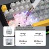 imageEPOMAKER Ajazz AK820 V2 Wireless Gaming Keyboard Glass Screen Knob Hot Swappable 24GHzUSBBT50 Gasket Creamy 75 Mechanical Keyboard for PCMacOfficeGaming Grey Yellow Coconut CreamGrey Yellow  Coconut Cream