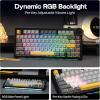 imageEPOMAKER Ajazz AK820 V2 Wireless Gaming Keyboard Glass Screen Knob Hot Swappable 24GHzUSBBT50 Gasket Creamy 75 Mechanical Keyboard for PCMacOfficeGaming Grey Yellow Coconut CreamGrey Yellow  Coconut Cream