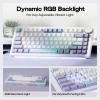 imageEPOMAKER Ajazz AK820 V2 Wireless Gaming Keyboard Glass Screen Knob Hot Swappable 24GHzUSBBT50 Gasket Creamy 75 Mechanical Keyboard for PCMacOfficeGaming Grey Yellow Coconut CreamWhite Purple  Coconut Cream