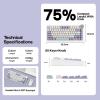 imageEPOMAKER Ajazz AK820 V2 Wireless Gaming Keyboard Glass Screen Knob Hot Swappable 24GHzUSBBT50 Gasket Creamy 75 Mechanical Keyboard for PCMacOfficeGaming Grey Yellow Coconut CreamWhite Purple  Coconut Cream