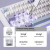 imageEPOMAKER Ajazz AK820 V2 Wireless Gaming Keyboard Glass Screen Knob Hot Swappable 24GHzUSBBT50 Gasket Creamy 75 Mechanical Keyboard for PCMacOfficeGaming Grey Yellow Coconut CreamWhite Purple  Coconut Cream