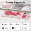 imageEPOMAKER Aula F99 MAX Wireless Mechanical Keyboard Smart Screen amp Knob 8000mAh 24GhzBT Creamy Keyboard PreLubed Switch HotSwappable RGB Backlit Custom Software BlackPink