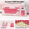 imageEPOMAKER Aula F99 MAX Wireless Mechanical Keyboard Smart Screen amp Knob 8000mAh 24GhzBT Creamy Keyboard PreLubed Switch HotSwappable RGB Backlit Custom Software BlackPink