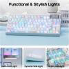 imageEPOMAKER G84 PRO Wireless Gaming Keyboard with ScreenampKnob 75 Creamy Mechanical Keyboard 8000mAh Hot Swappable Silicone Keycaps BT5024GUSBC Mode NKRO RGB Purple Creamy Jade SwitchWhite