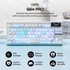 imageEPOMAKER G84 PRO Wireless Gaming Keyboard with ScreenampKnob 75 Creamy Mechanical Keyboard 8000mAh Hot Swappable Silicone Keycaps BT5024GUSBC Mode NKRO RGB Purple Creamy Jade SwitchWhite