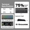 imageEPOMAKER G84 PRO Wireless Gaming Keyboard with ScreenampKnob 75 Creamy Mechanical Keyboard 8000mAh Hot Swappable Silicone Keycaps BT5024GUSBC Mode NKRO RGB Purple Creamy Jade SwitchBlack