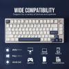 imageEPOMAKER P75 75 Wireless Aluminum Mechanical Keyboard with Metal KnobPuff White Type C Detachable Mechanical Gaming Keyboard Cable