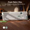imageEPOMAKER RT100 PRO Wireless Gaming Keyboard with 154 ScreenampKnob RGB 24GhzBTUSBC Hot Swap 5000mAh PBT Keycap Custom Driver Retro Mechanical Keyboard for WinMac White Sea Salt SilentWhite