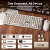 imageEPOMAKER RT100 PRO Wireless Gaming Keyboard with 154 ScreenampKnob RGB 24GhzBTUSBC Hot Swap 5000mAh PBT Keycap Custom Driver Retro Mechanical Keyboard for WinMac White Sea Salt SilentWhite