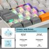 imageEPOMAKER RT85 Wireless Mechanical Keyboard with Joystick amp DIY Screen 8000mAh BTUSB24Ghz Gasket 5Layer Paddings HotSwap PBT Keycap 75 Gaming Keyboard Retro White Crystal SwitchRetro White