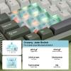 imageEPOMAKER RT85 Wireless Mechanical Keyboard with Joystick amp DIY Screen 8000mAh BTUSB24Ghz Gasket 5Layer Paddings HotSwap PBT Keycap 75 Gaming Keyboard Retro White Crystal SwitchArmy Green