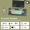imageEPOMAKER RT85 Wireless Mechanical Keyboard with Joystick amp DIY Screen 8000mAh BTUSB24Ghz Gasket 5Layer Paddings HotSwap PBT Keycap 75 Gaming Keyboard Retro White Crystal SwitchArmy Green
