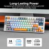 imageEPOMAKER RT85 Wireless Mechanical Keyboard with Joystick amp DIY Screen 8000mAh BTUSB24Ghz Gasket 5Layer Paddings HotSwap PBT Keycap 75 Gaming Keyboard Retro White Crystal SwitchRetro White