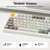 imageEPOMAKER TH80 V2 75 Wireless Mechanical Keyboard with Metal Knob 8000mAh 24GhzBTUSBC RGB Hot Swap Custom Driver PBT Keycap Wireless Gaming Keyboard for PCMac Black Creamy JadeWhite