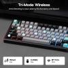 imageEPOMAKER TH80 V2 75 Wireless Mechanical Keyboard with Metal Knob 8000mAh 24GhzBTUSBC RGB Hot Swap Custom Driver PBT Keycap Wireless Gaming Keyboard for PCMac Black Creamy JadeBlack