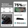imageEPOMAKER TH80 V2 75 Wireless Mechanical Keyboard with Metal Knob 8000mAh 24GhzBTUSBC RGB Hot Swap Custom Driver PBT Keycap Wireless Gaming Keyboard for PCMac Black Creamy JadeBlack