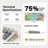 imageEPOMAKER TH80 V2 75 Wireless Mechanical Keyboard with Metal Knob 8000mAh 24GhzBTUSBC RGB Hot Swap Custom Driver PBT Keycap Wireless Gaming Keyboard for PCMac Black Creamy JadeWhite