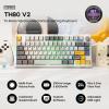imageEPOMAKER TH80 V2 75 Wireless Mechanical Keyboard with Metal Knob 8000mAh 24GhzBTUSBC RGB Hot Swap Custom Driver PBT Keycap Wireless Gaming Keyboard for PCMac Black Creamy JadeWhite