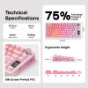 imageEPOMAKER TH80 V2 PRO Wireless Gaming Keyboard with ScreenampKnob 10000mAh 24GhzBTUSBC RGB Hot Swap Custom Driver NKRO PBT Keycap Mechanical Keyboard for PCMac White Creamy JadePink