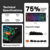 imageEPOMAKER TH80 V2 PRO Wireless Gaming Keyboard with ScreenampKnob 10000mAh 24GhzBTUSBC RGB Hot Swap Custom Driver NKRO PBT Keycap Mechanical Keyboard for PCMac White Creamy JadeBlack