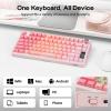 imageEPOMAKER TH80 V2 PRO Wireless Gaming Keyboard with ScreenampKnob 10000mAh 24GhzBTUSBC RGB Hot Swap Custom Driver NKRO PBT Keycap Mechanical Keyboard for PCMac White Creamy JadePink