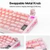 imageEPOMAKER TH80 V2 PRO Wireless Gaming Keyboard with ScreenampKnob 10000mAh 24GhzBTUSBC RGB Hot Swap Custom Driver NKRO PBT Keycap Mechanical Keyboard for PCMac White Creamy JadePink