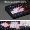 imageEPOMAKER x Aula F75 Ultra Wireless Gaming Keyboard with Knob 10000mAh Hot Swap RGB PBT Keycap Creamy Sound VIA 75 Mechanical Keyboard for WinMac Blue Pink MintBlack