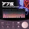 imageEPOMAKER x Aula F75 Ultra Wireless Gaming Keyboard with Knob 10000mAh Hot Swap RGB PBT Keycap Creamy Sound VIA 75 Mechanical Keyboard for WinMac Blue Pink MintBlack Pink