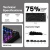 imageEPOMAKER x Aula F75 Ultra Wireless Gaming Keyboard with Knob 10000mAh Hot Swap RGB PBT Keycap Creamy Sound VIA 75 Mechanical Keyboard for WinMac Blue Pink MintBlack
