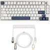 imageEPOMAKER P75 75 Wireless Aluminum Mechanical Keyboard with Metal KnobPuff White Type C Detachable Mechanical Gaming Keyboard Cable