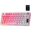 imageEPOMAKER TH80 V2 PRO Wireless Gaming Keyboard with ScreenampKnob 10000mAh 24GhzBTUSBC RGB Hot Swap Custom Driver NKRO PBT Keycap Mechanical Keyboard for PCMac White Creamy JadePink