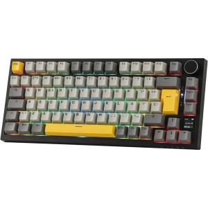 imageEPOMAKER Ajazz AK820 PRO ISOES Teclado Mecnico Inalmbrico con Pantalla amp Perilla 24GBTUSB RGB Software Personalizado Teclado Gaming de 75 Distribucin Espaola para PCMac BlackBlack