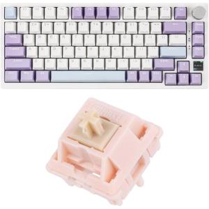 imageEPOMAKER Ajazz AK820 Pro 75 Mechanical Gaming Keyboard GasketMounted with TFT Smart Display amp Knob 82 Keys Nude Rosa Silent Switches USBC 24GHz RGB Backlighting