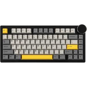 imageEPOMAKER Ajazz AK820 V2 Wireless Gaming Keyboard Glass Screen Knob Hot Swappable 24GHzUSBBT50 Gasket Creamy 75 Mechanical Keyboard for PCMacOfficeGaming Grey Yellow Coconut CreamGrey Yellow  Coconut Cream