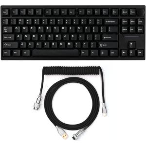 imageEPOMAKER P87 TKL Aluminum Wireless Gaming KeyboardMix 18m Coiled Keyboard Cable USB C to USB A TPU Cable for Mechanical Gaming Keyboard