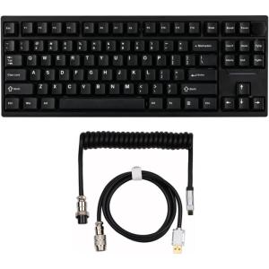 imageEPOMAKER P87 TKL Aluminum Wireless Gaming KeyboardPuff Aviator Coiled USB Cable Type C Detachable Mechanical Gaming Keyboard Cable for WinMacGamers