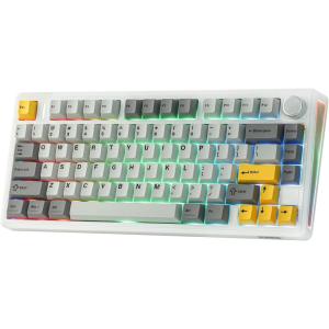 imageEPOMAKER TH80 V2 75 Wireless Mechanical Keyboard with Metal Knob 8000mAh 24GhzBTUSBC RGB Hot Swap Custom Driver PBT Keycap Wireless Gaming Keyboard for PCMac Black Creamy JadeWhite