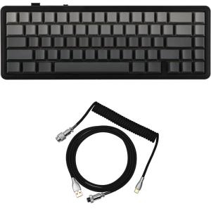imageEPOMAKER x Aula F65 65 Wireless Mechanical KeyboardBlack Mix 18m Coiled Keyboard Cable with Detachable Metal Aviator