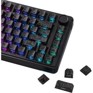 imageEPOMAKER SmokFiber Keycaps Set  120 Keys SidePrinted PC ShineThrough Keycaps Cherry Profile NonSlip MXStem Compatible for 6168848798100104 ANSI Layout Mechanical Gaming Keyboards