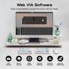 imageEPOMAKER Split70 Wireless Ergonomic Keyboard with QMKVIA and Knob Mechanical Gaming Keyboard with RGB HotSwap Creamy Linear Switch PBT Keycap Gasket Mac Modifier 70 Split Layout WhiteWhite