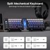 imageEPOMAKER Split70 Wireless Ergonomic Keyboard with QMKVIA and Knob Mechanical Gaming Keyboard with RGB HotSwap Creamy Linear Switch PBT Keycap Gasket Mac Modifier 70 Split Layout WhiteBlack