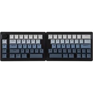 imageEPOMAKER Split70 Wireless Ergonomic Keyboard with QMKVIA and Knob Mechanical Gaming Keyboard with RGB HotSwap Creamy Linear Switch PBT Keycap Gasket Mac Modifier 70 Split Layout WhiteBlack