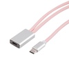 image:imageEPOMAKER 2in1 USBC Dual 8K Gaming Keyboard Cable Single Crystal Copper Braided Charging CableUSB A to Type C for Mechanical KeyboardsMagnetic KeyboardMiceHubs Black GlossPink